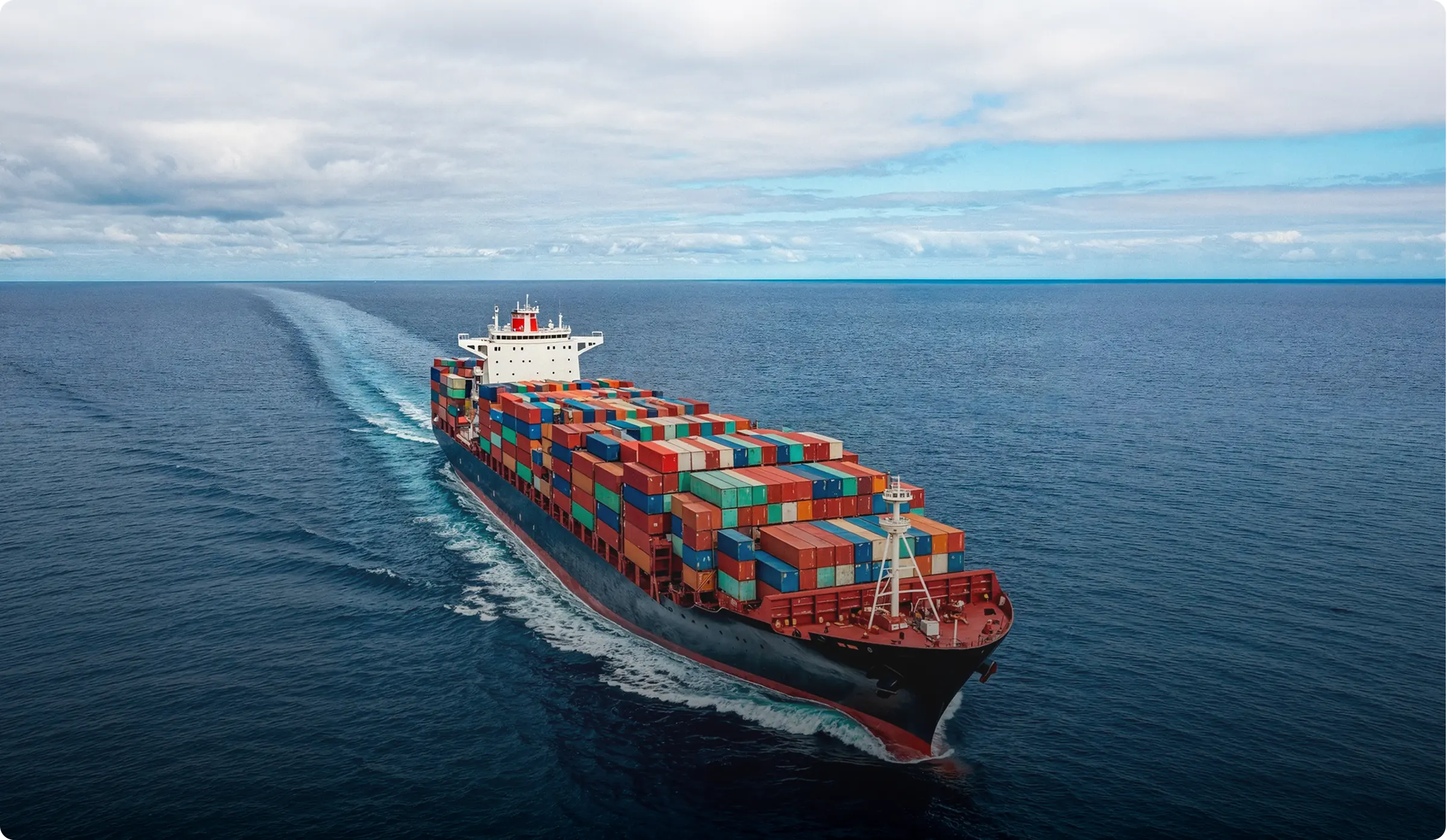 Container ship logistics hero image