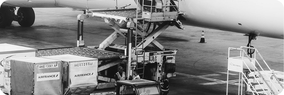 Cargo being loaded into an aircraft